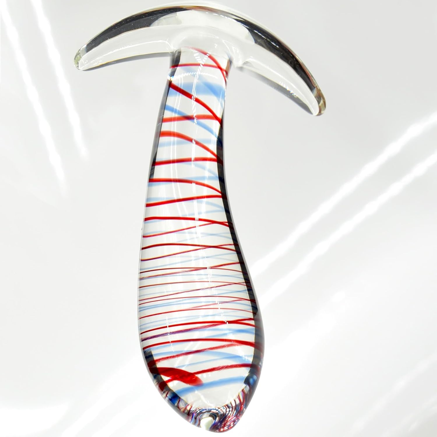 StripeGlow Glass Anal Plug