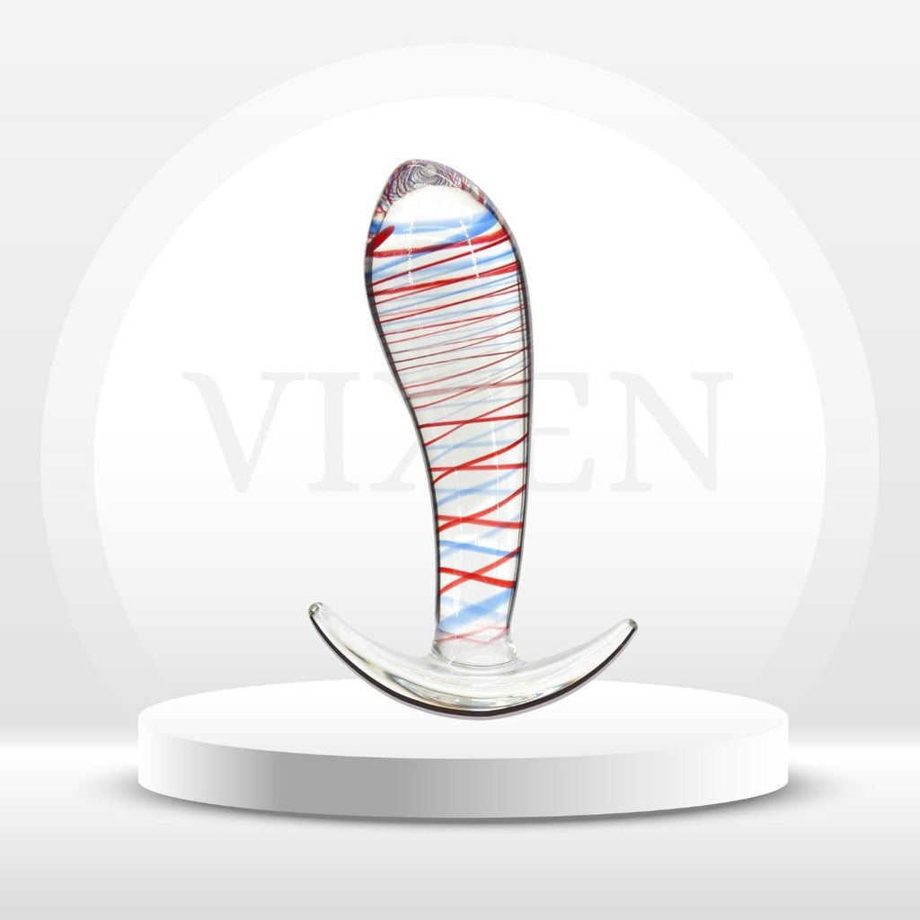 StripeGlow Glass Anal Plug