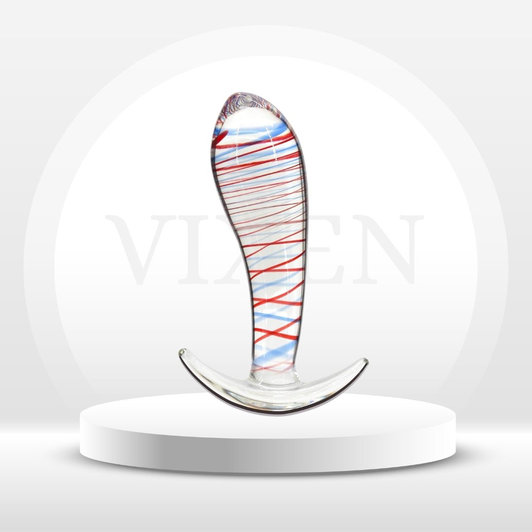 StripeGlow Glass Anal Plug