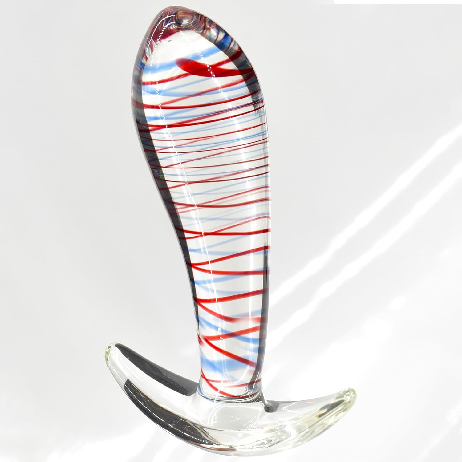 StripeGlow Glass Anal Plug