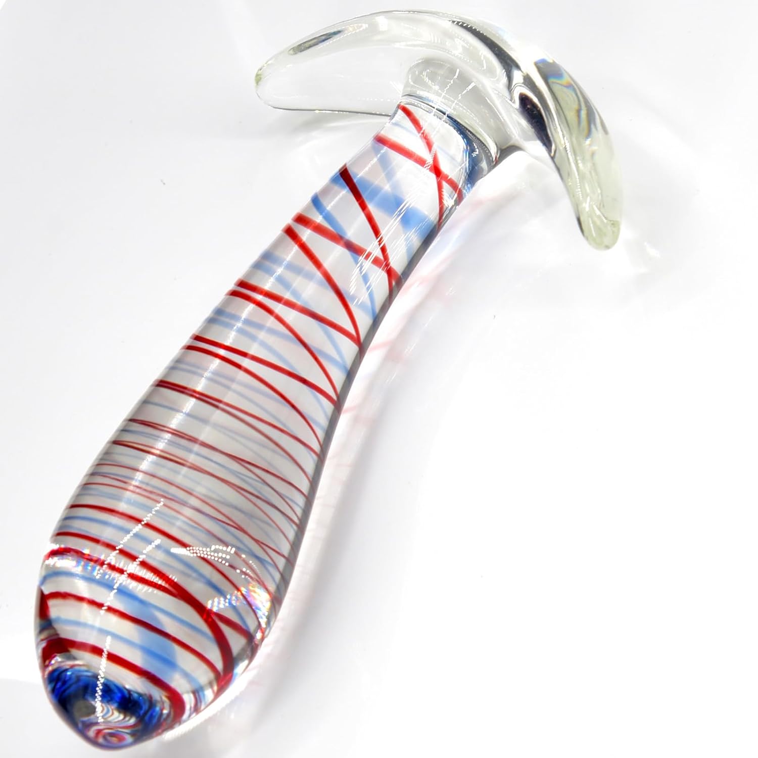 StripeGlow Glass Anal Plug