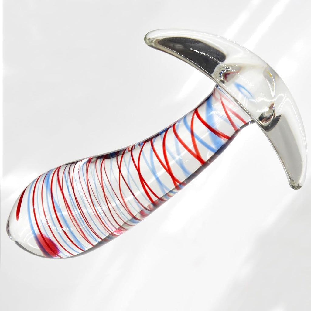 StripeGlow Glass Anal Plug
