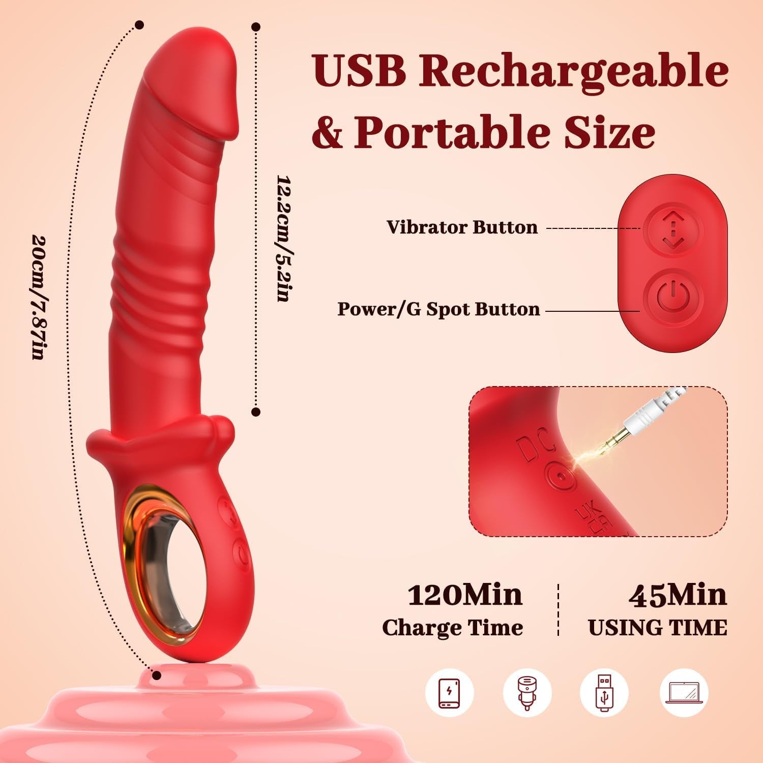 StrokeTempo Thrusting G-Spot Dildo Vibrator