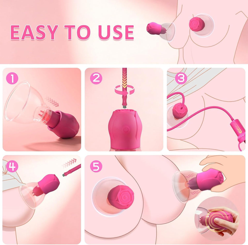 SuctionRose App-Controlled Nipple Sucker Vibrators