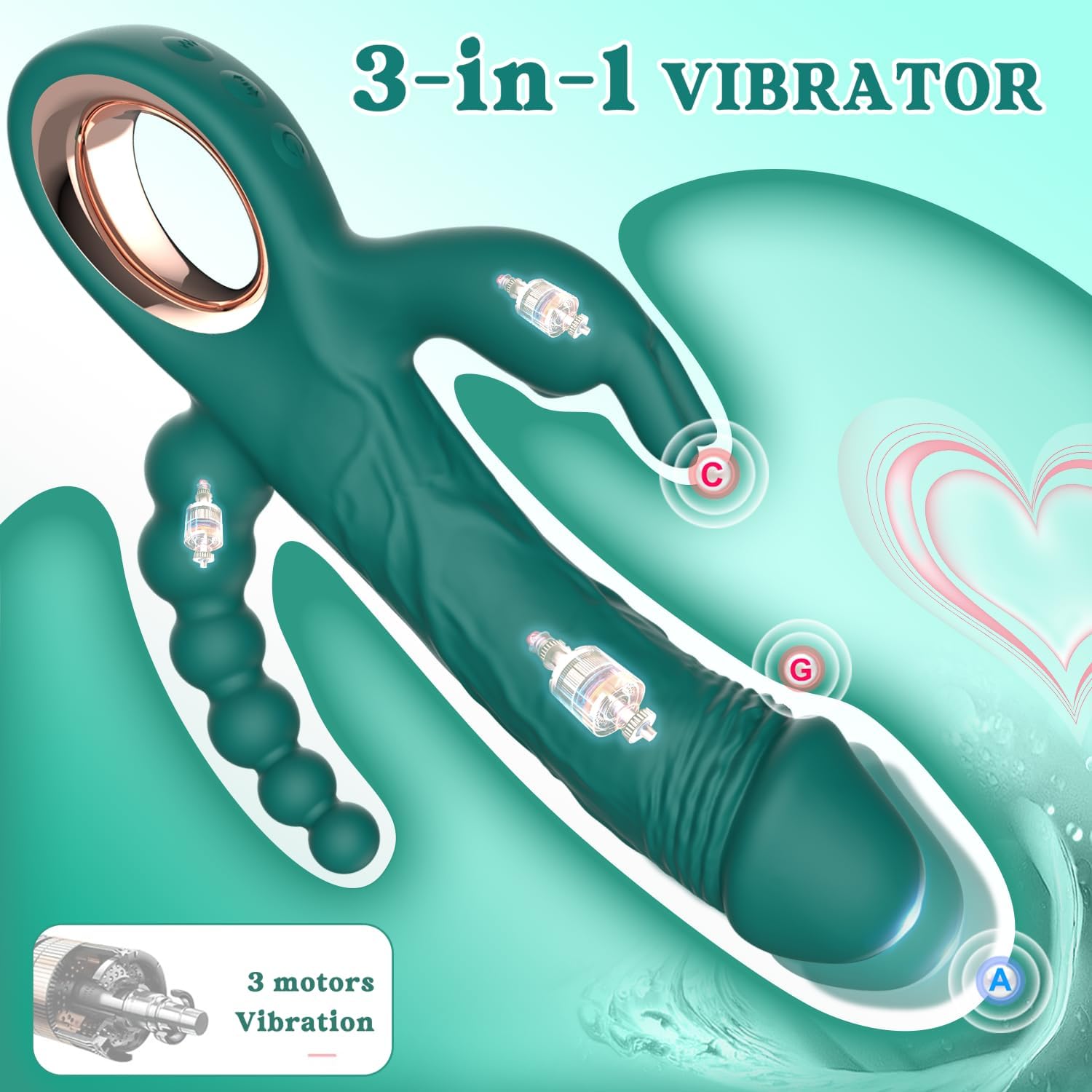 SuperX Thrusting Rabbit Vibrator with Anal Beads