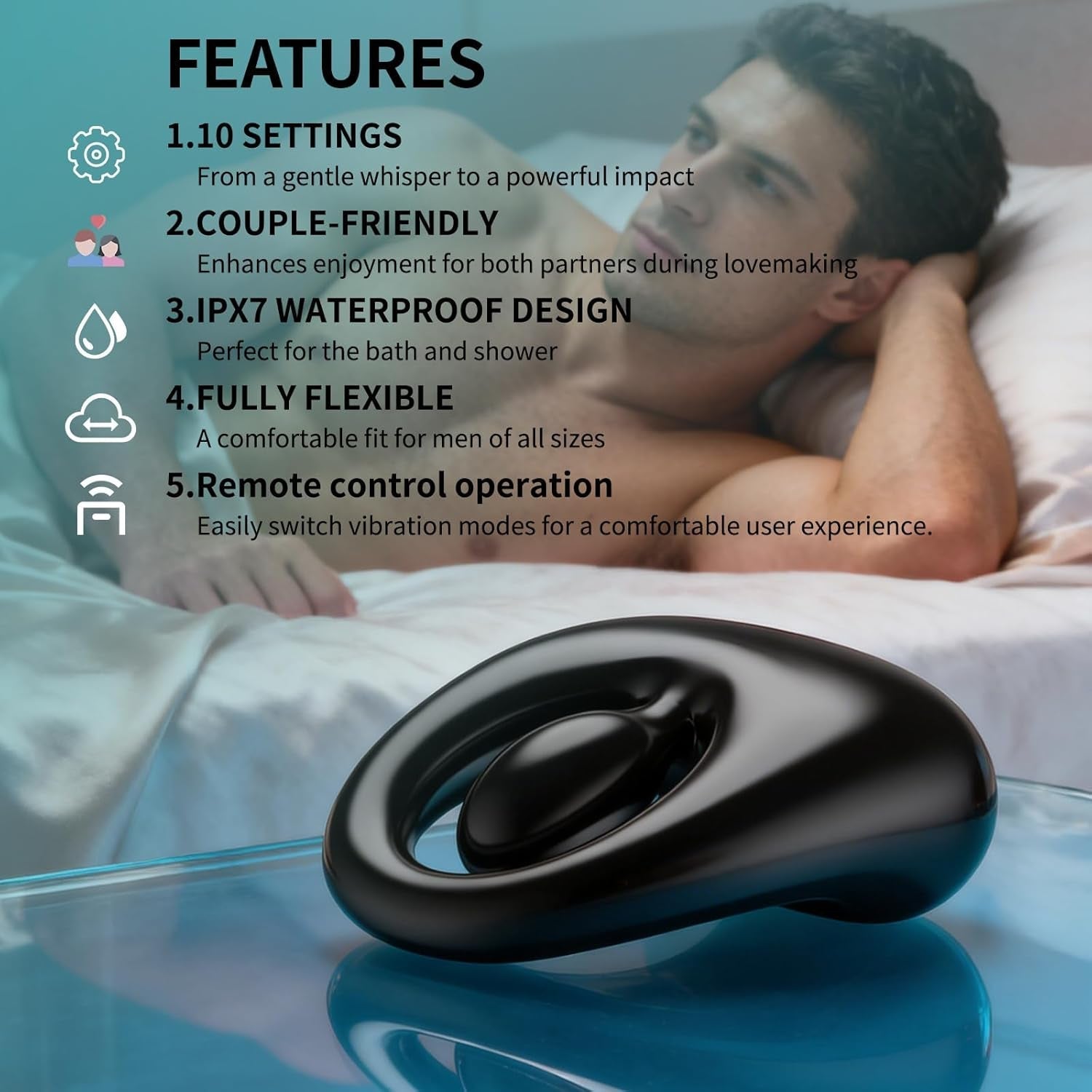 SurgeBond Vibrating Triple-Motor Cock Ring for Couples