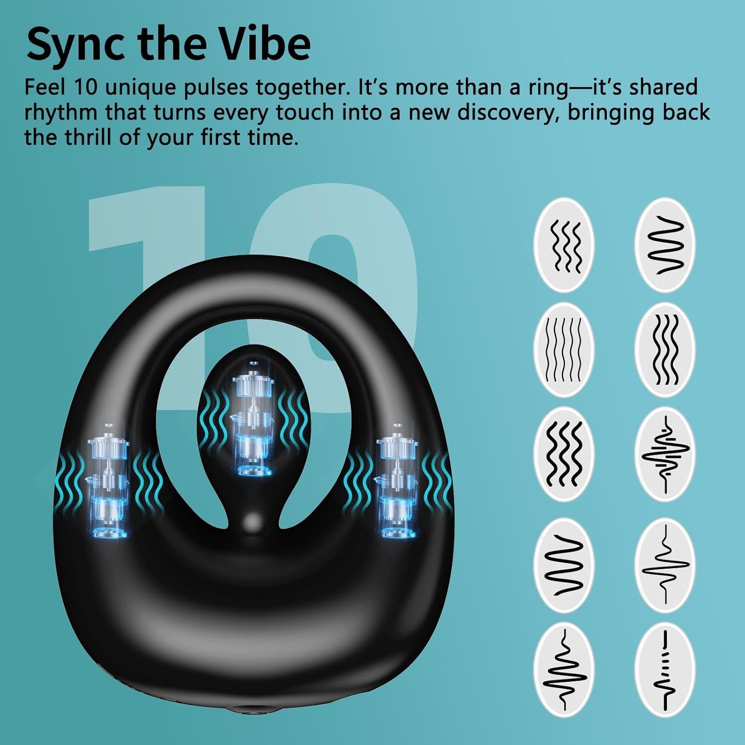 SurgeBond Vibrating Triple-Motor Cock Ring for Couples