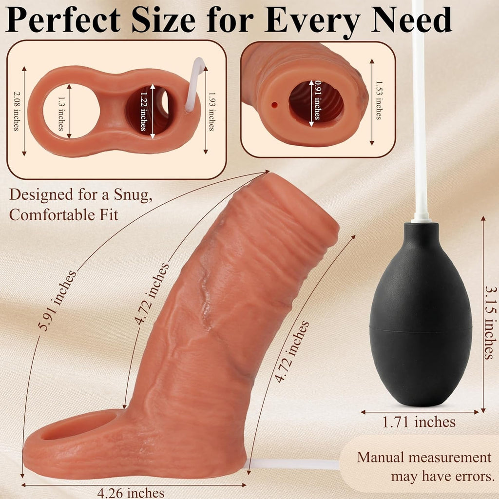 SurgeFlex Realistic Squirting Penis Sleeve - L