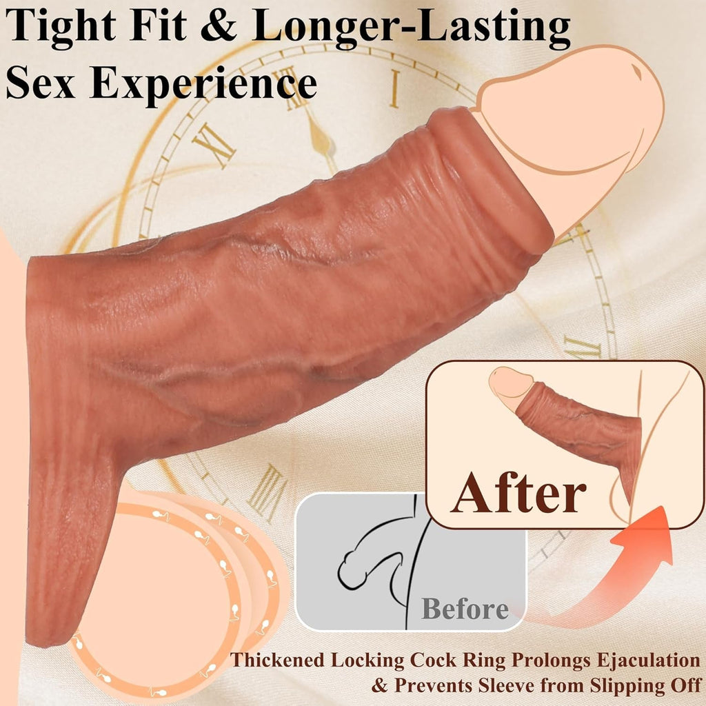 SurgeFlex Realistic Squirting Penis Sleeve - L