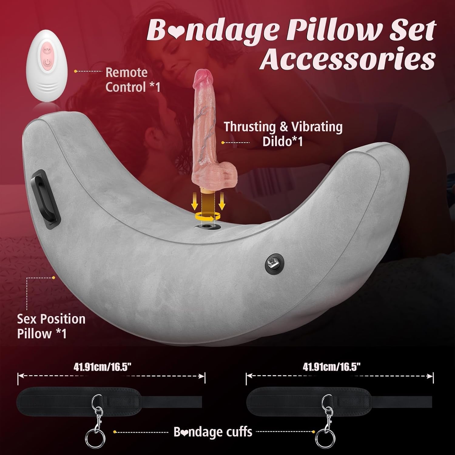 SwingSaddle Sex Position Pillow Dildo Mount with Vibrator