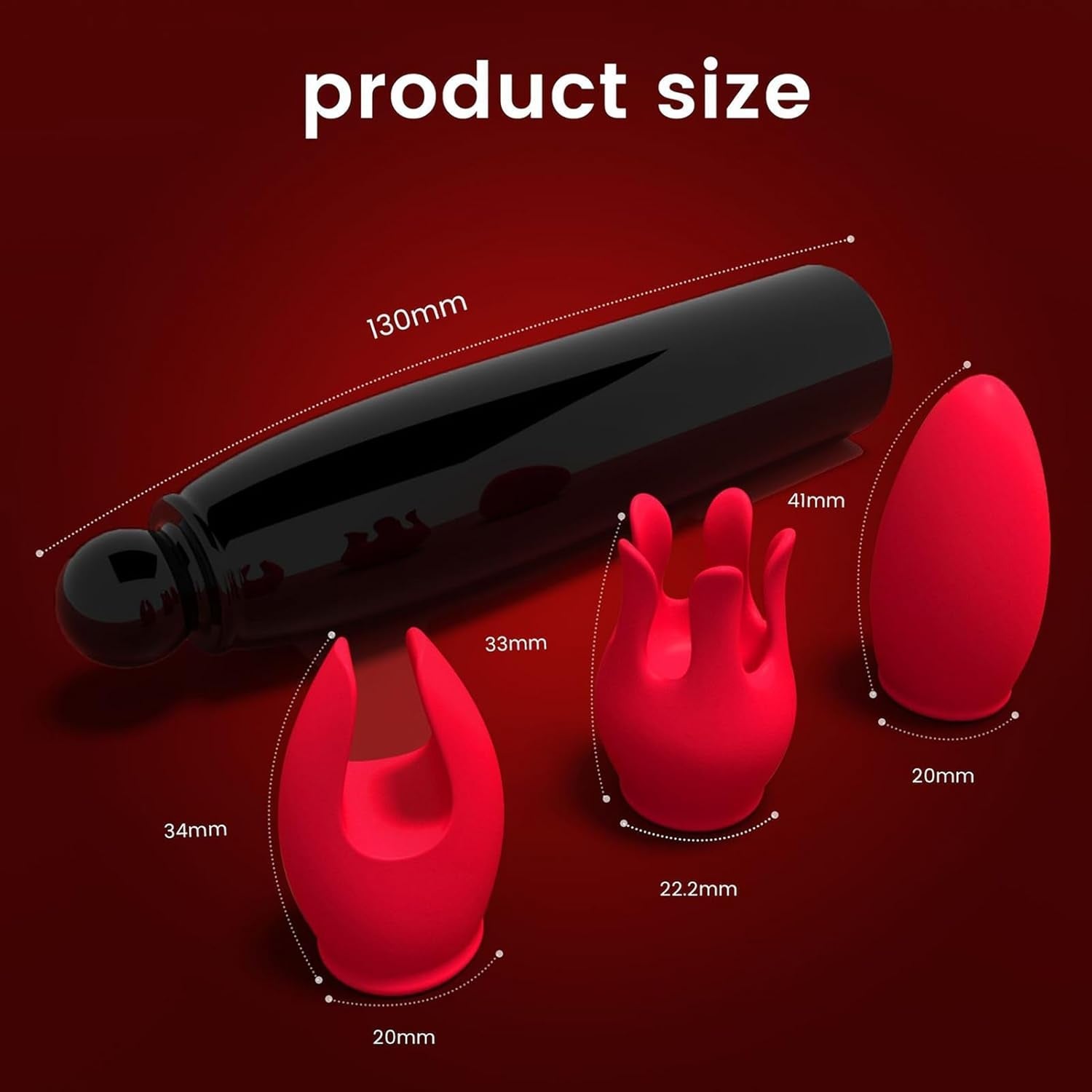 SwitchKiss Bullet Vibrator with 3 Heads