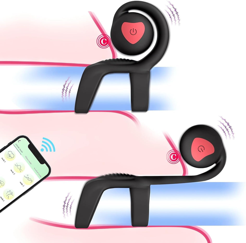 SyncSpark App-Controlled Vibrating Cock Ring Clit Stimulator