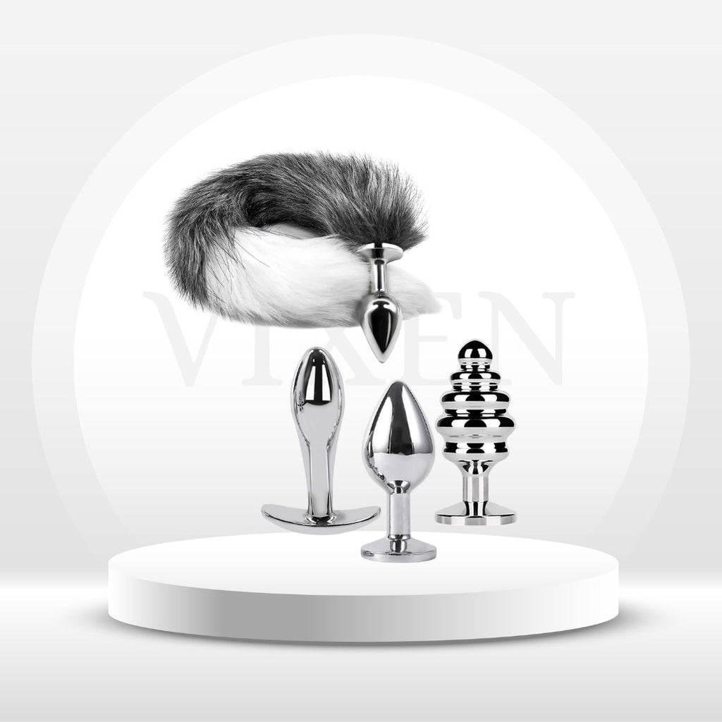 TailTease Fox Plug Set with 3 Metal Plugs