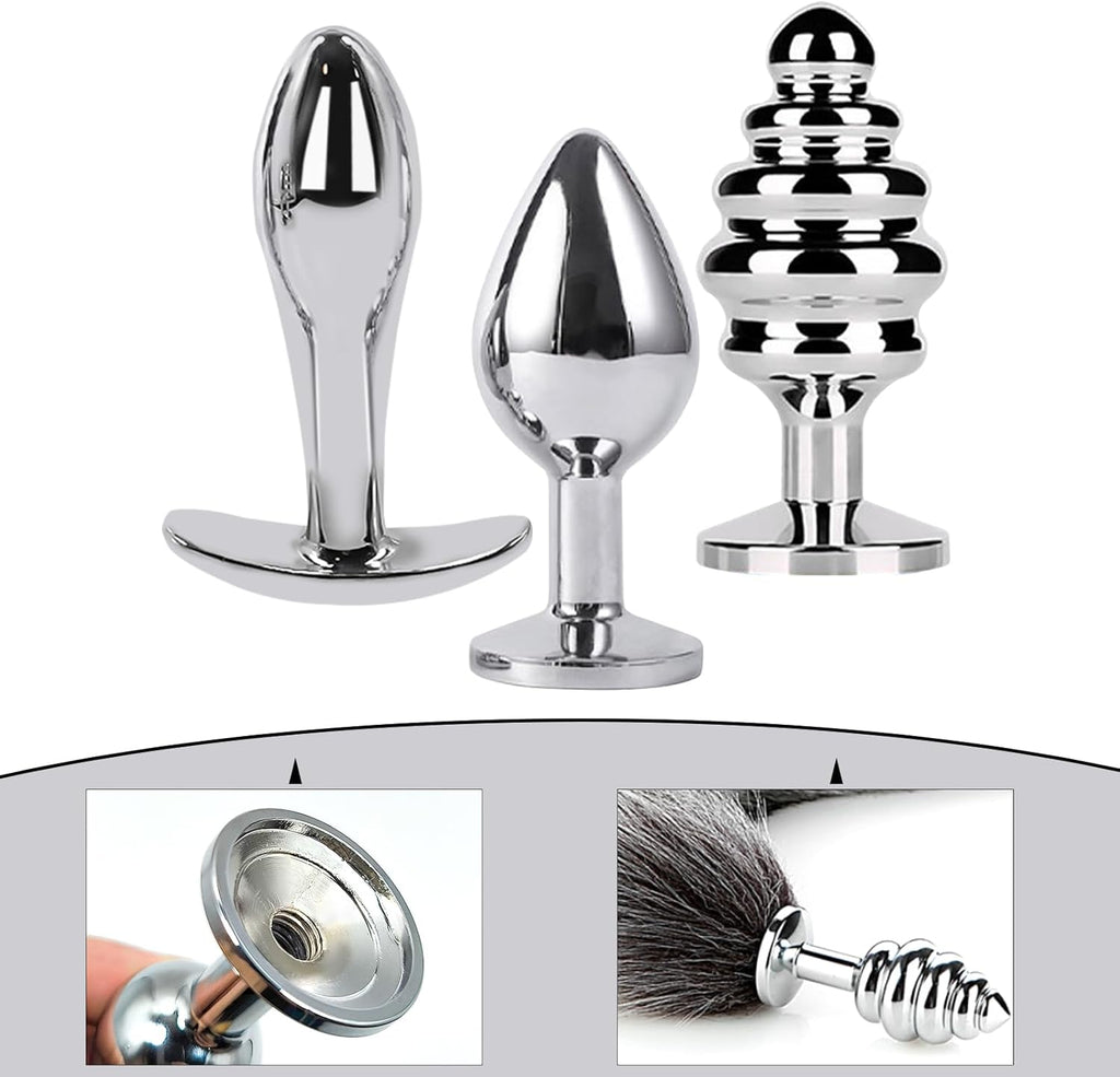 TailTease Fox Plug Set with 3 Metal Plugs