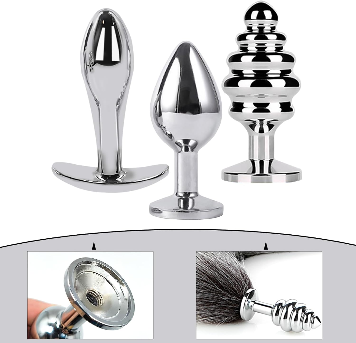 TailTease Fox Plug Set with 3 Metal Plugs