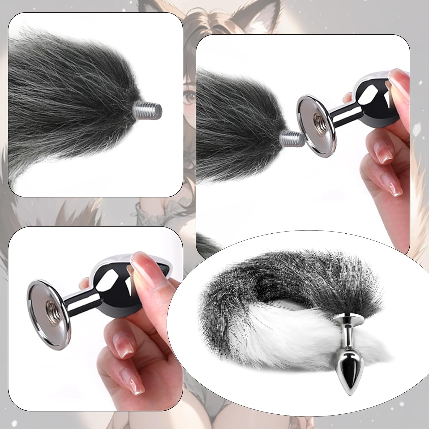 TailTease Fox Plug Set with 3 Metal Plugs