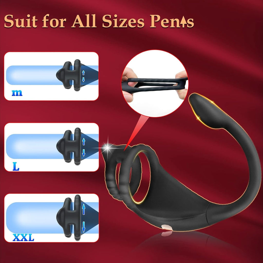 TaintPulse Vibrating Cock Ring Prostate Plug