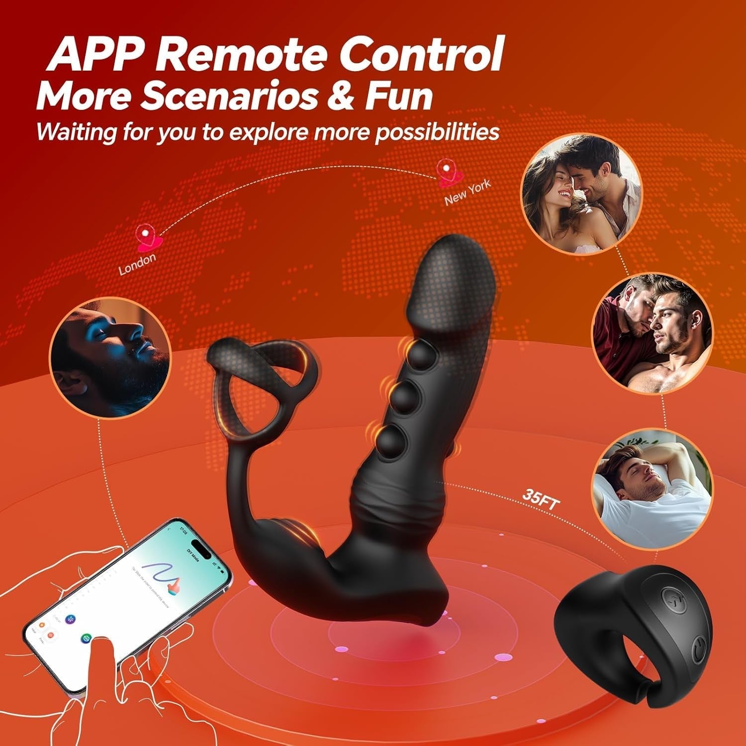 TapPulse App-Controlled Prostate Massager Cock Ring