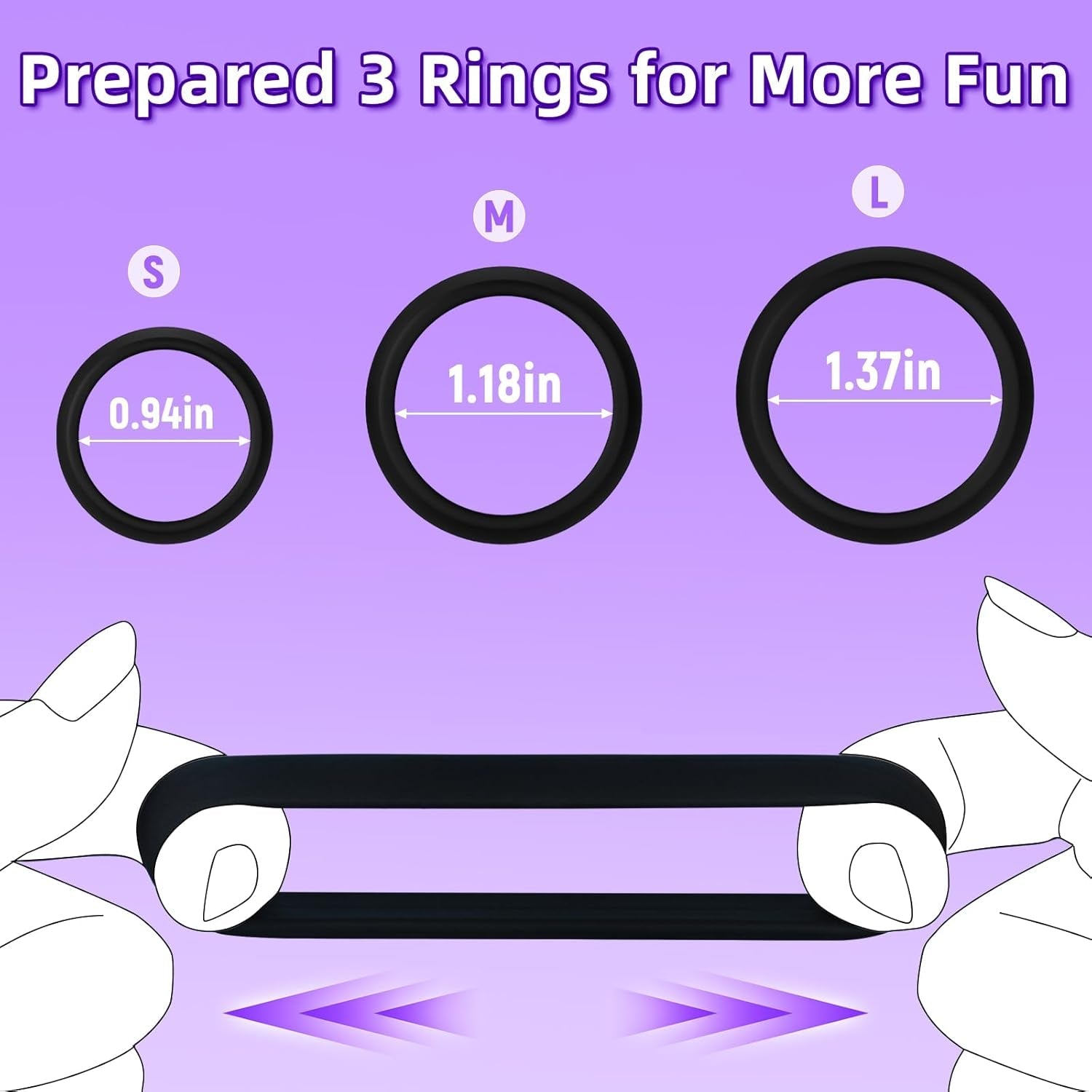 TextureLock 6-Piece Silicone Cock Ring Sleeve Set