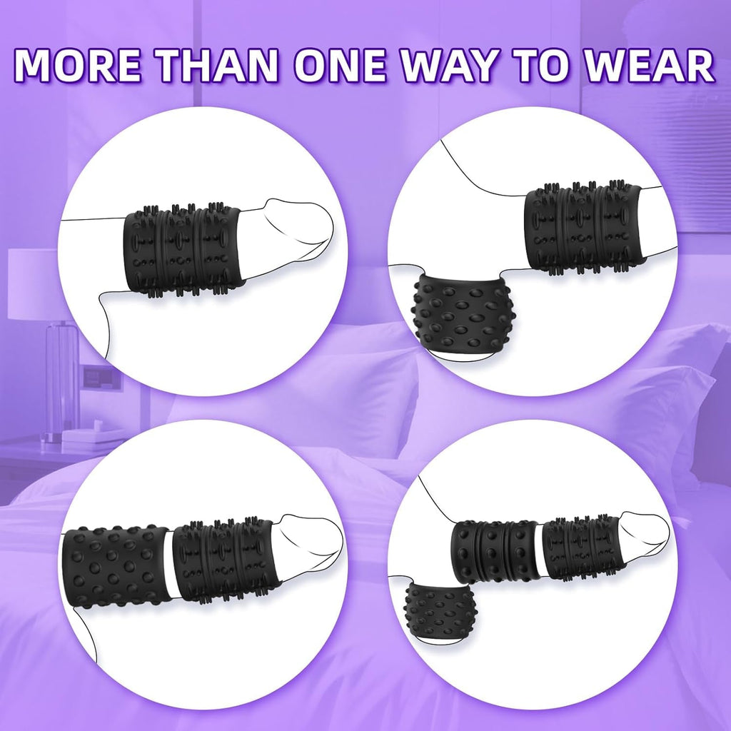 TextureLock 6-Piece Silicone Cock Ring Sleeve Set