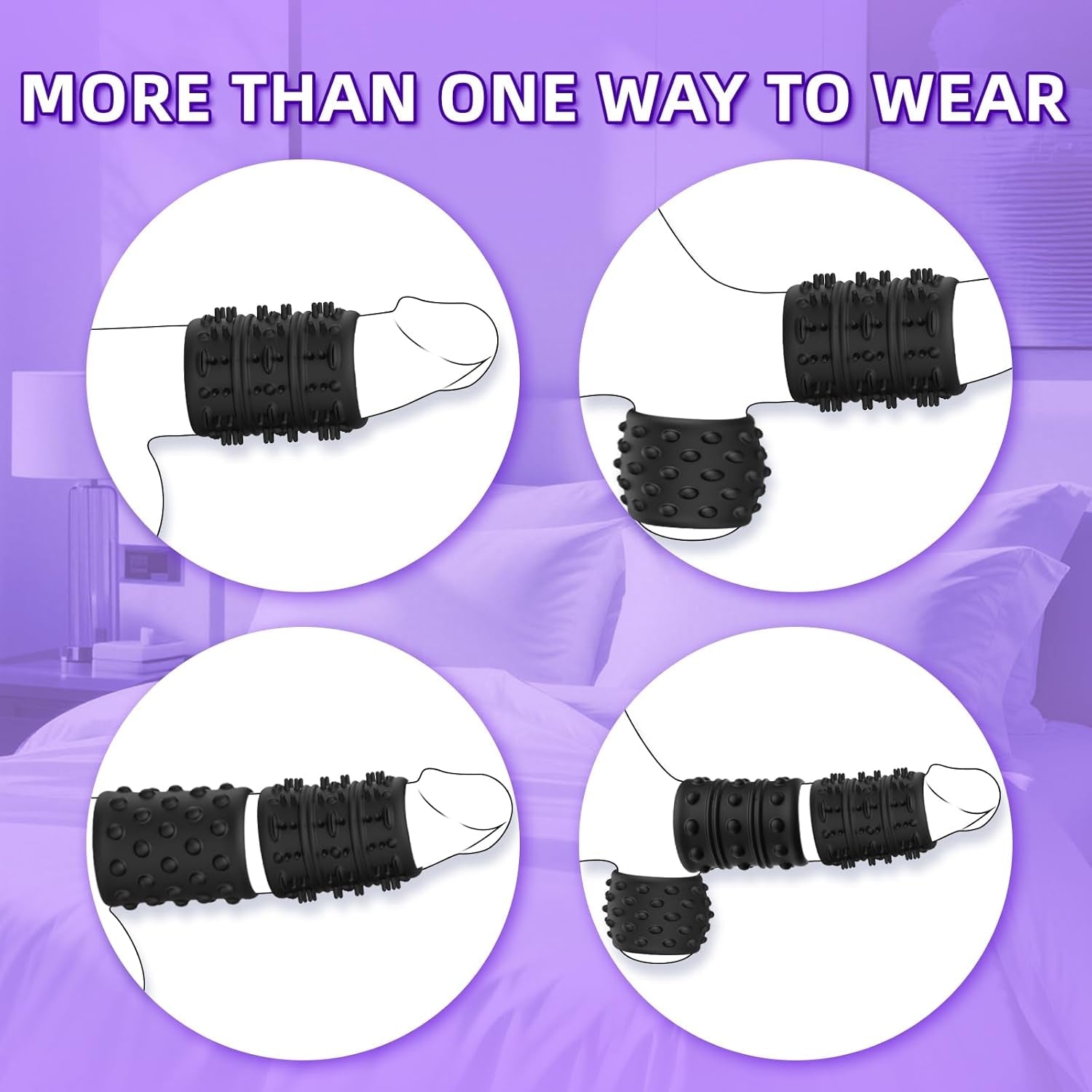 TextureLock 6-Piece Silicone Cock Ring Sleeve Set