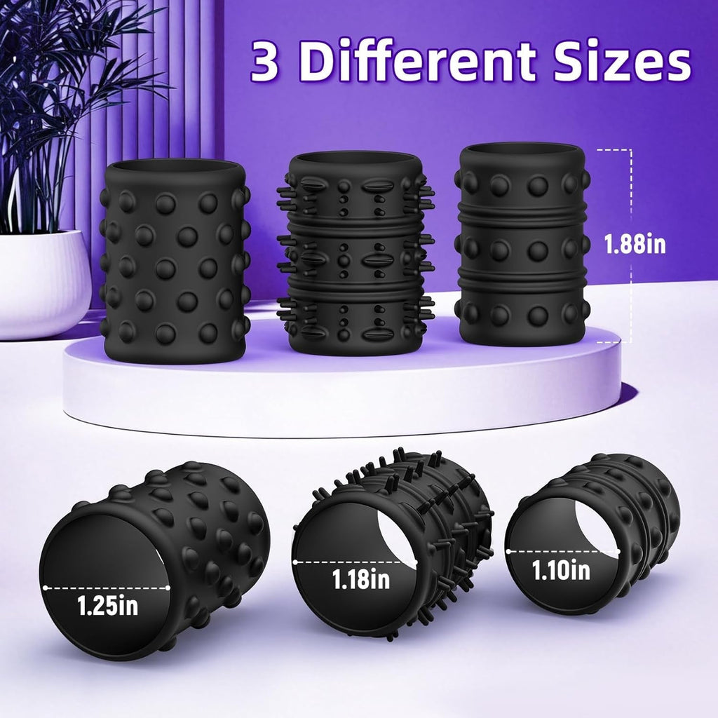 TextureLock 6-Piece Silicone Cock Ring Sleeve Set