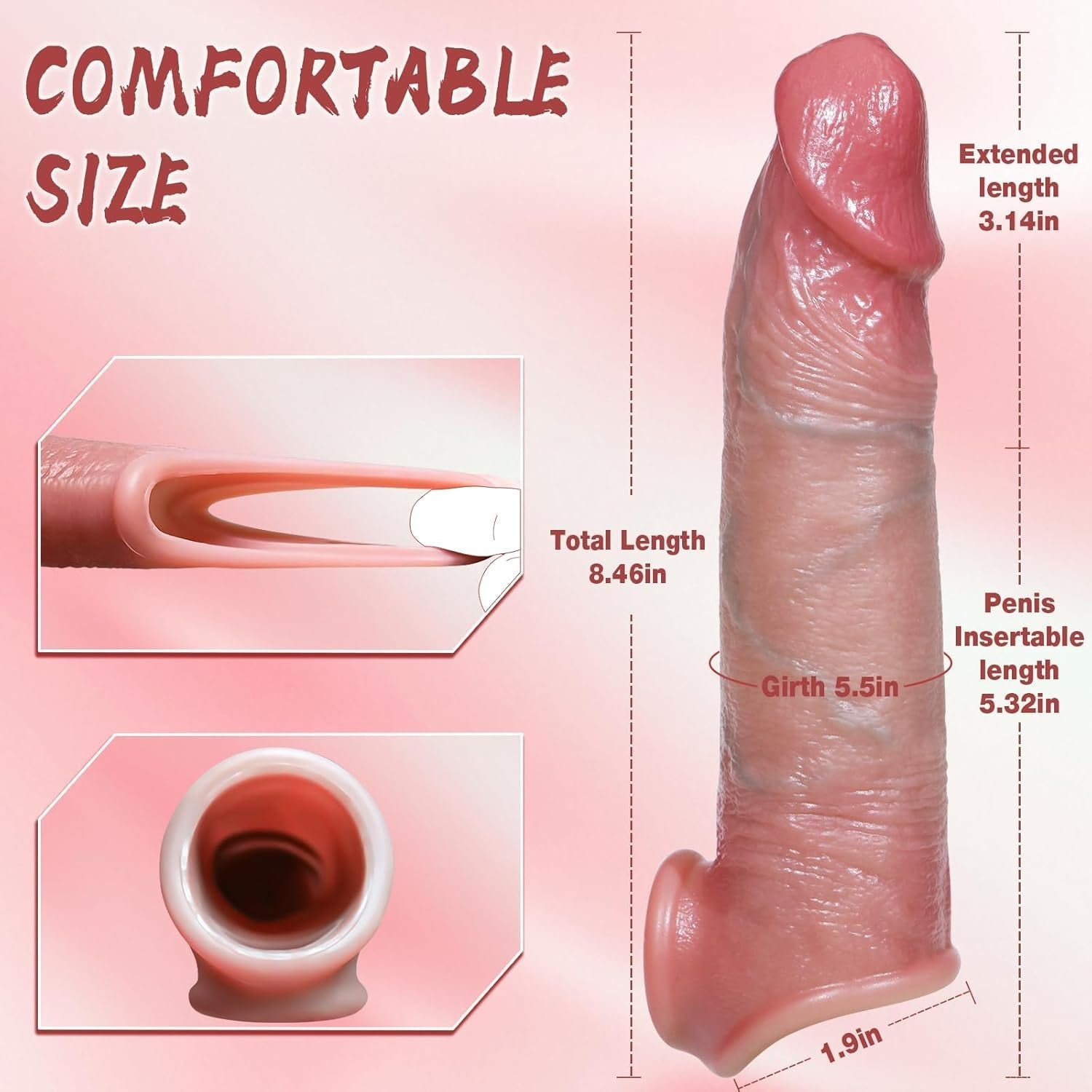 ThickFit Realistic Silicone Penis Sleeve Extender