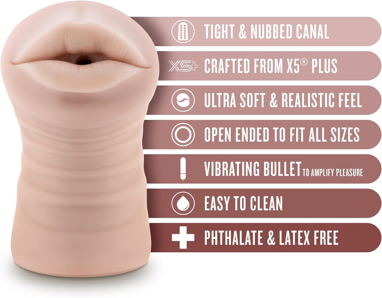 ThroatVibe Oral Pocket Pussy Stroker with Bullet Vibrator
