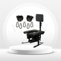 ThroneX BDSM Bondage Chair with Cuffs & 5 Tie Points