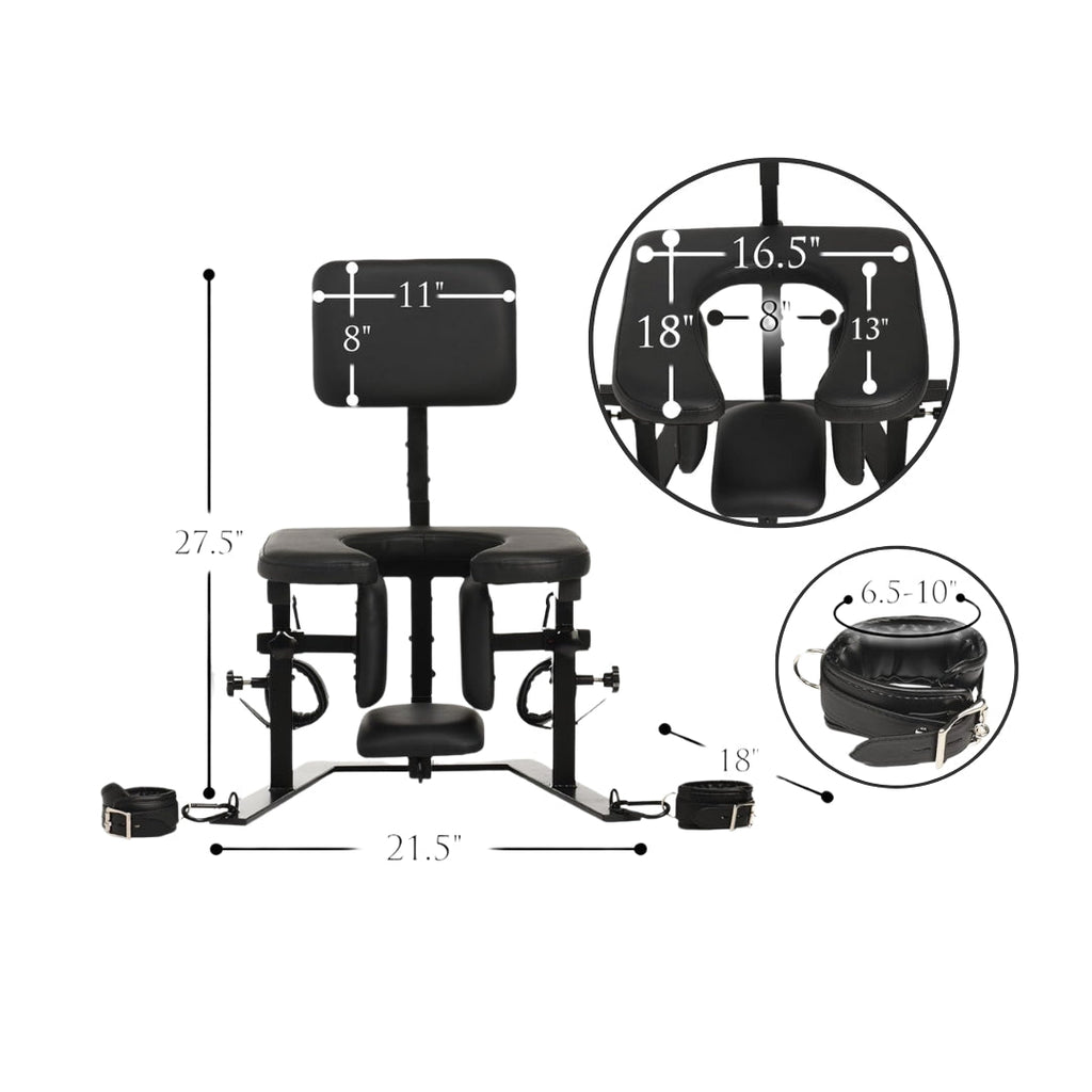 ThroneX BDSM Bondage Chair with Cuffs & 5 Tie Points