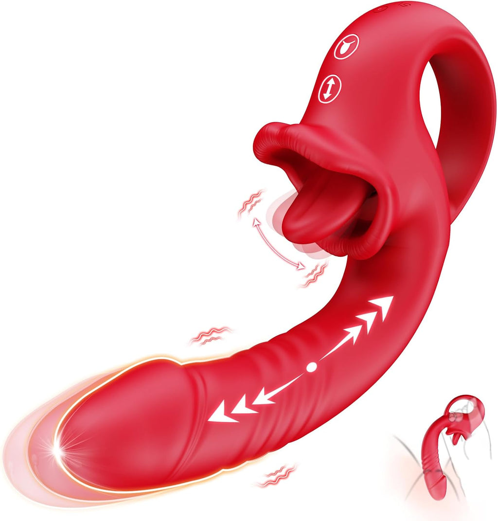 ThronyX Dual-Action Rose Thrusting & Licking Vibrator
