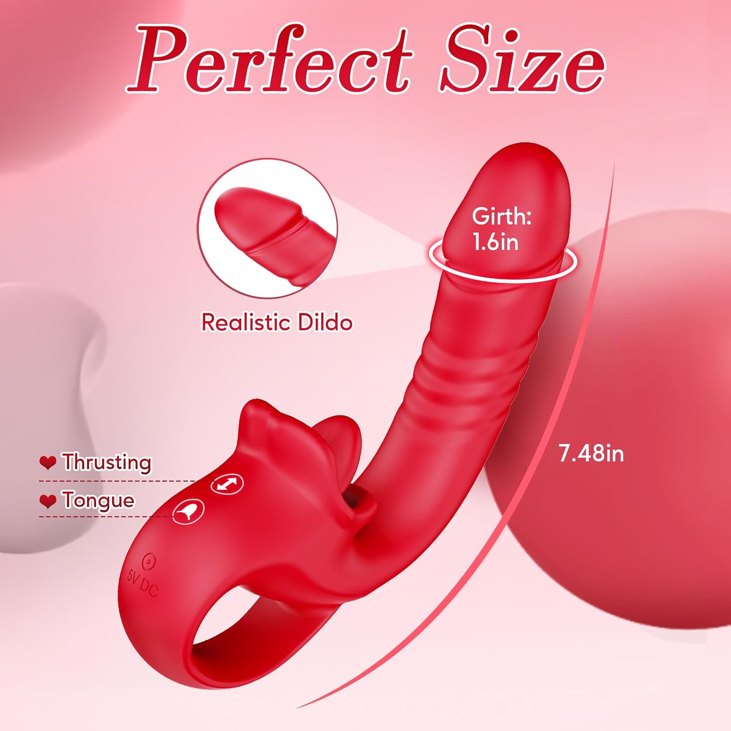 ThronyX Dual-Action Rose Thrusting & Licking Vibrator