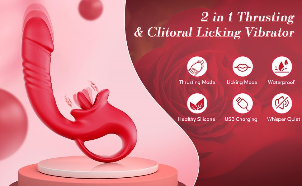 ThronyX Dual-Action Rose Thrusting & Licking Vibrator