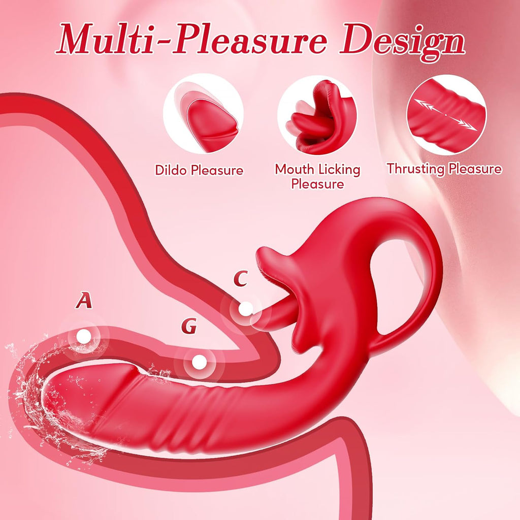 ThronyX Dual-Action Rose Thrusting & Licking Vibrator