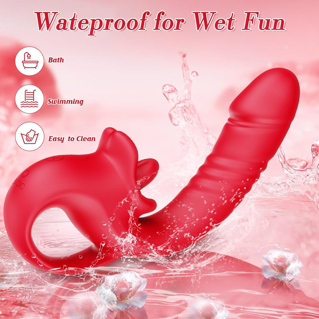 ThronyX Dual-Action Rose Thrusting & Licking Vibrator