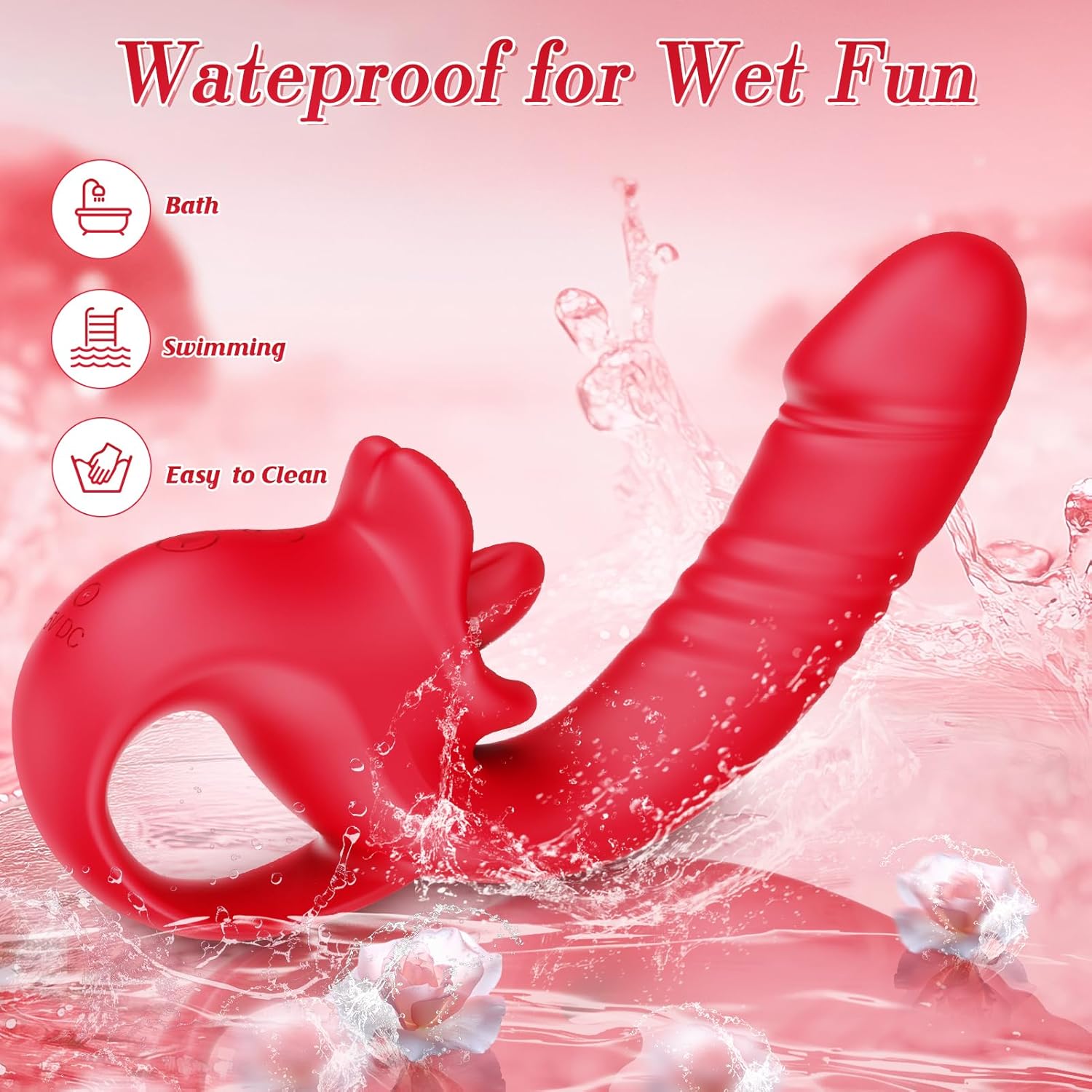 ThronyX Dual-Action Rose Thrusting & Licking Vibrator