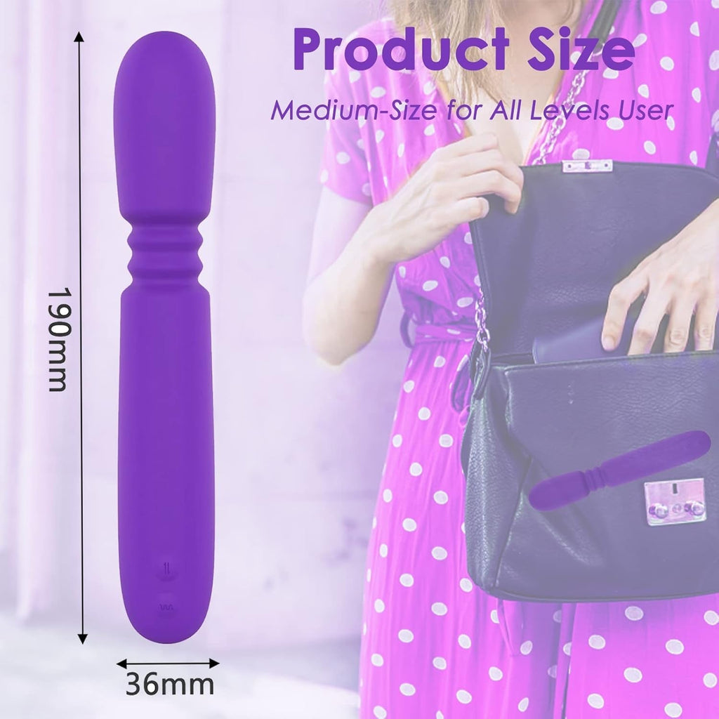 ThrusterLuxe Thrusting Dildo Vibrator Wand, 10 Modes