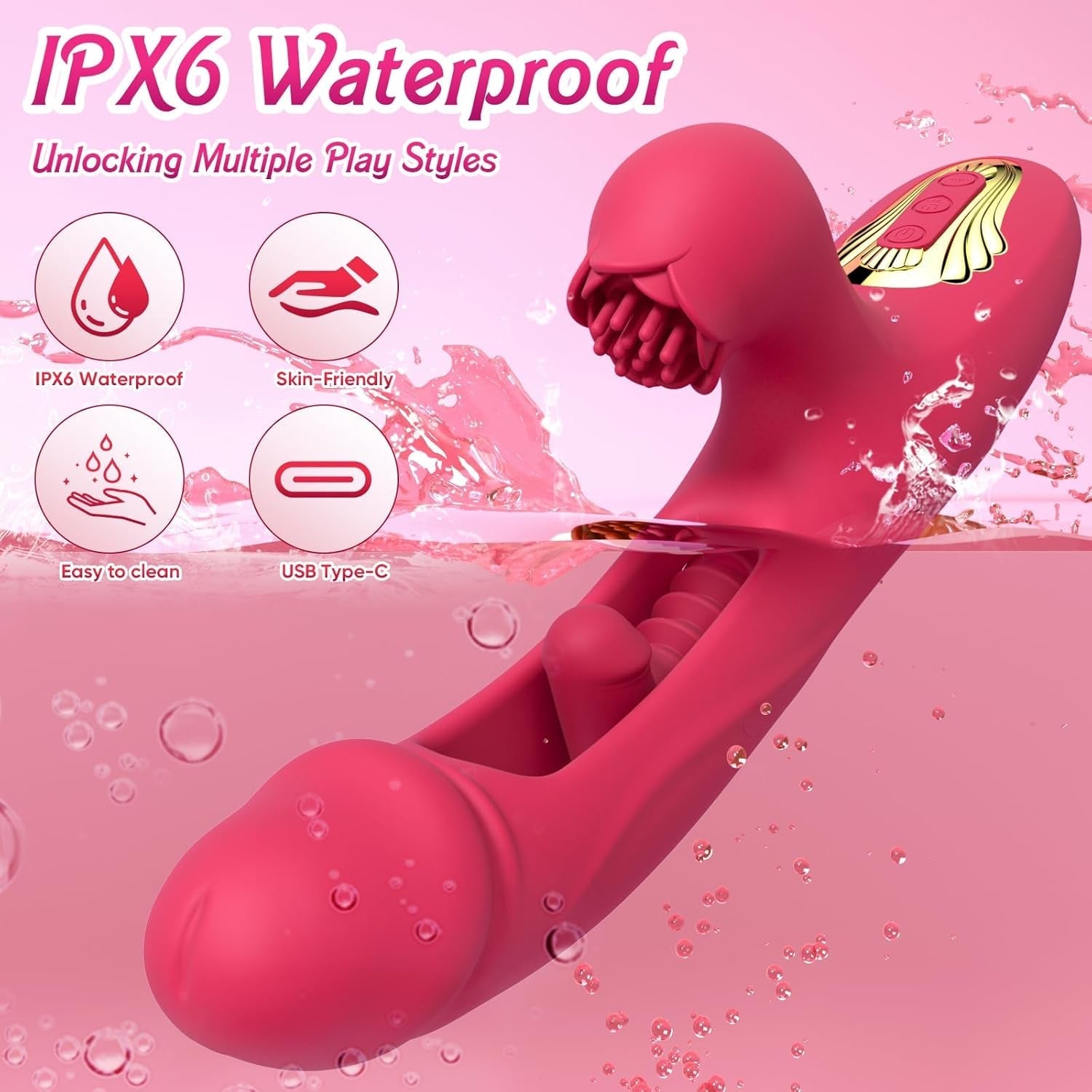 ThrustRose Internal Vibrating Glans Dildo Vibrator