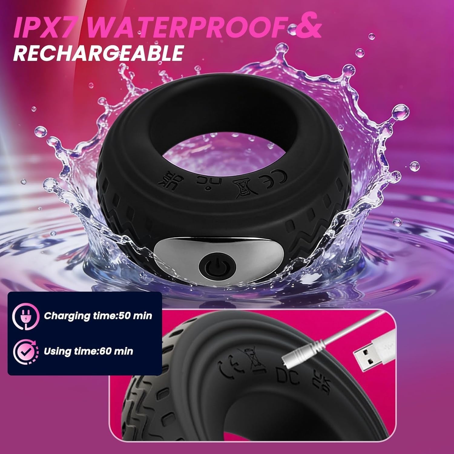 TireTease App-Control Vibrating Cock Ring for Couples