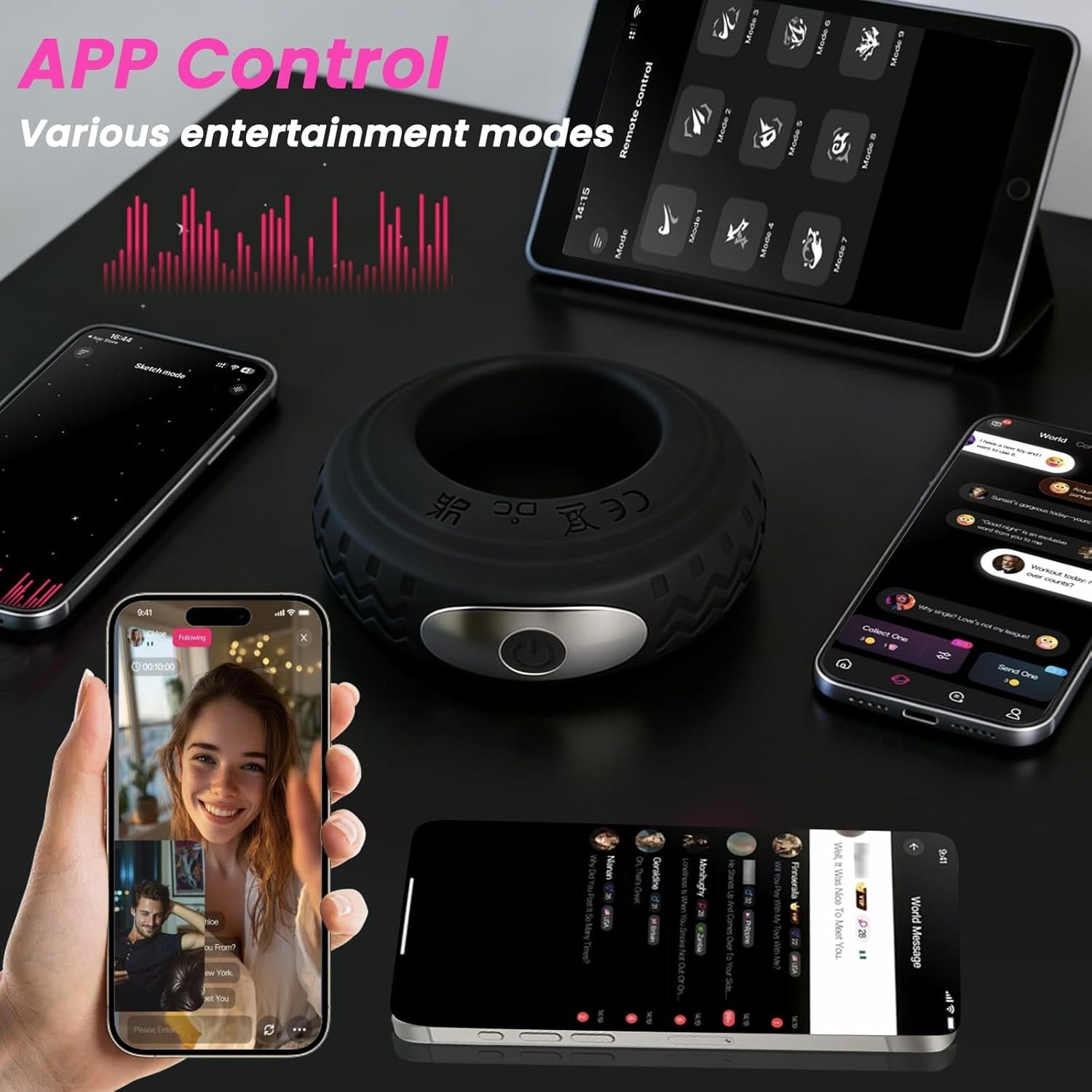 TireTease App-Control Vibrating Cock Ring for Couples