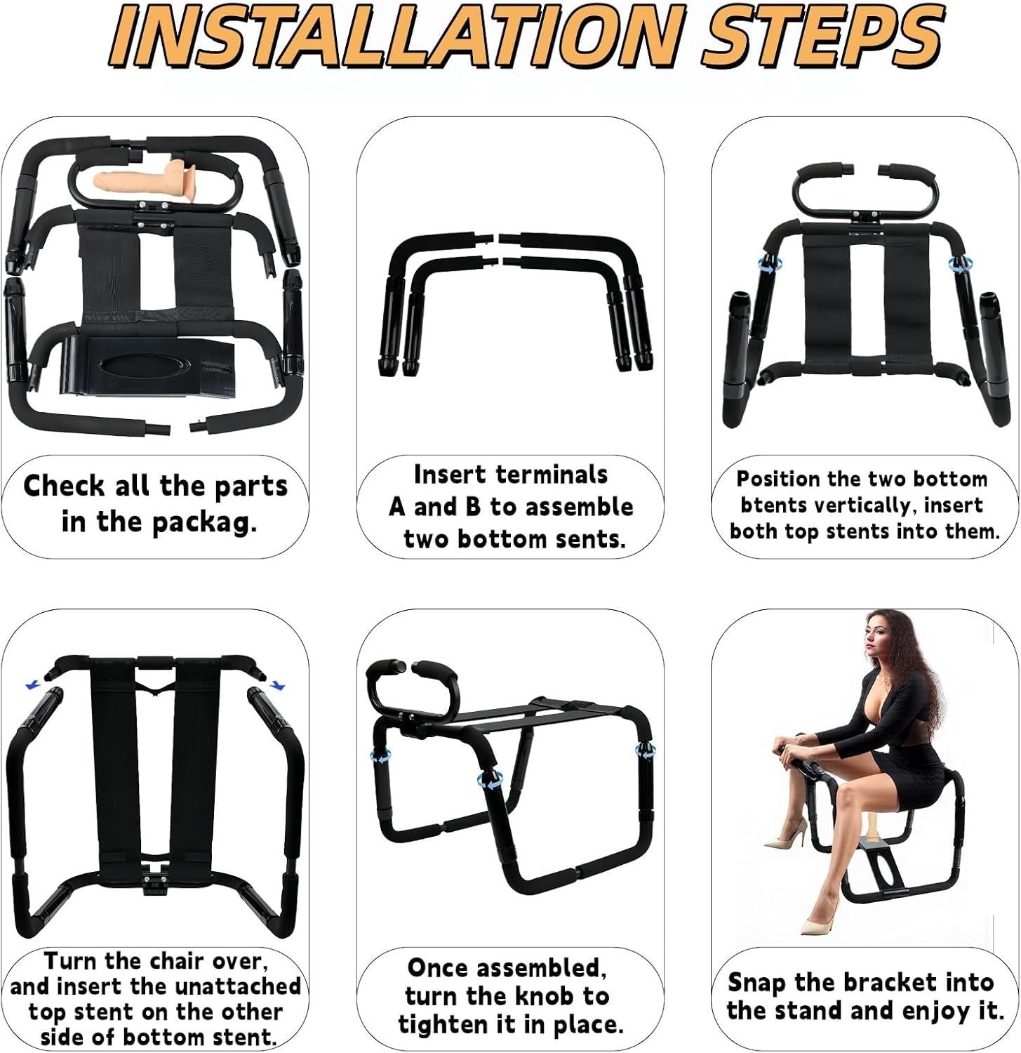 TitanFlex Adjustable Intimacy Chair with Support Straps