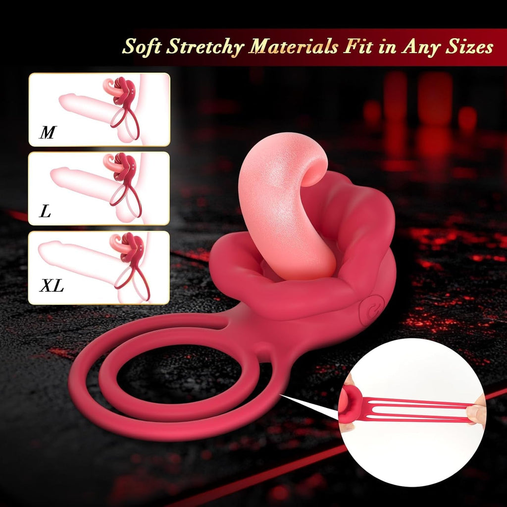 TongueLock Curled Tongue Clit Stimulator Cock Ring