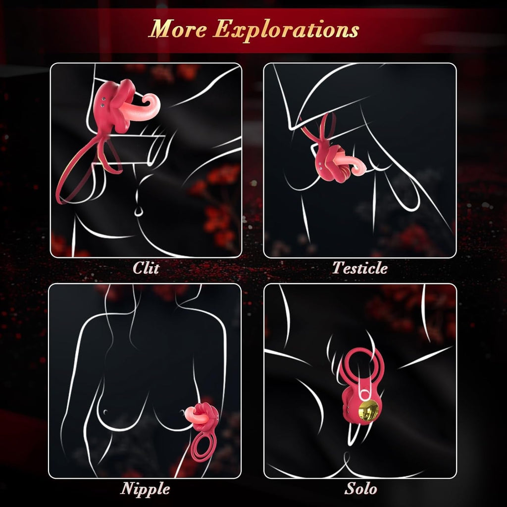 TongueLock Curled Tongue Clit Stimulator Cock Ring