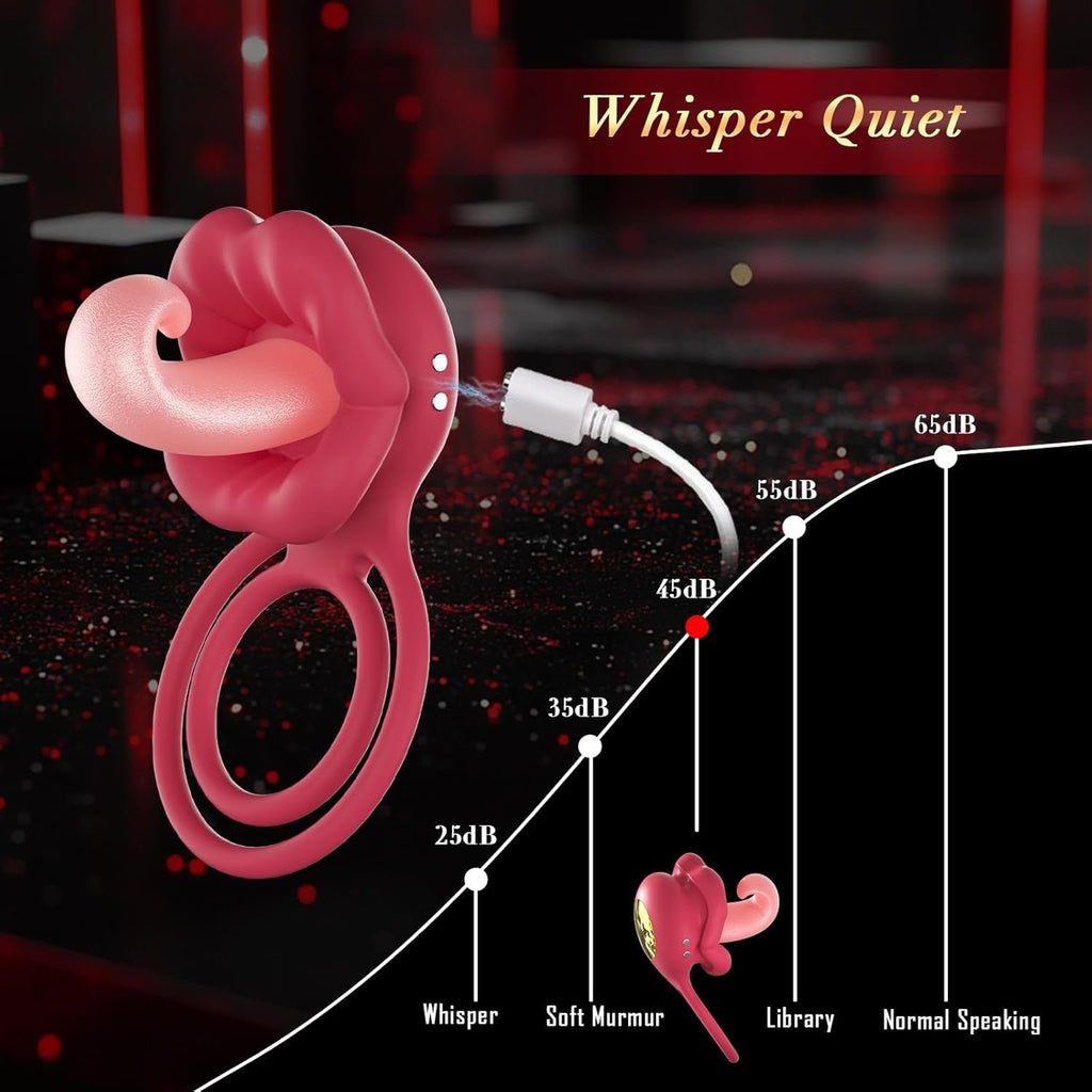 TongueLock Curled Tongue Clit Stimulator Cock Ring