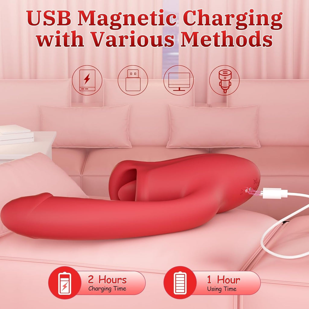 TongueRidge 3-in-1 Rose G-Spot Tongue Vibrator