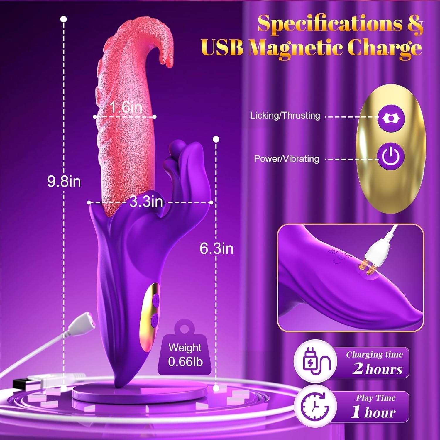 TongueRush App-Controlled Tongue Rabbit Vibrator