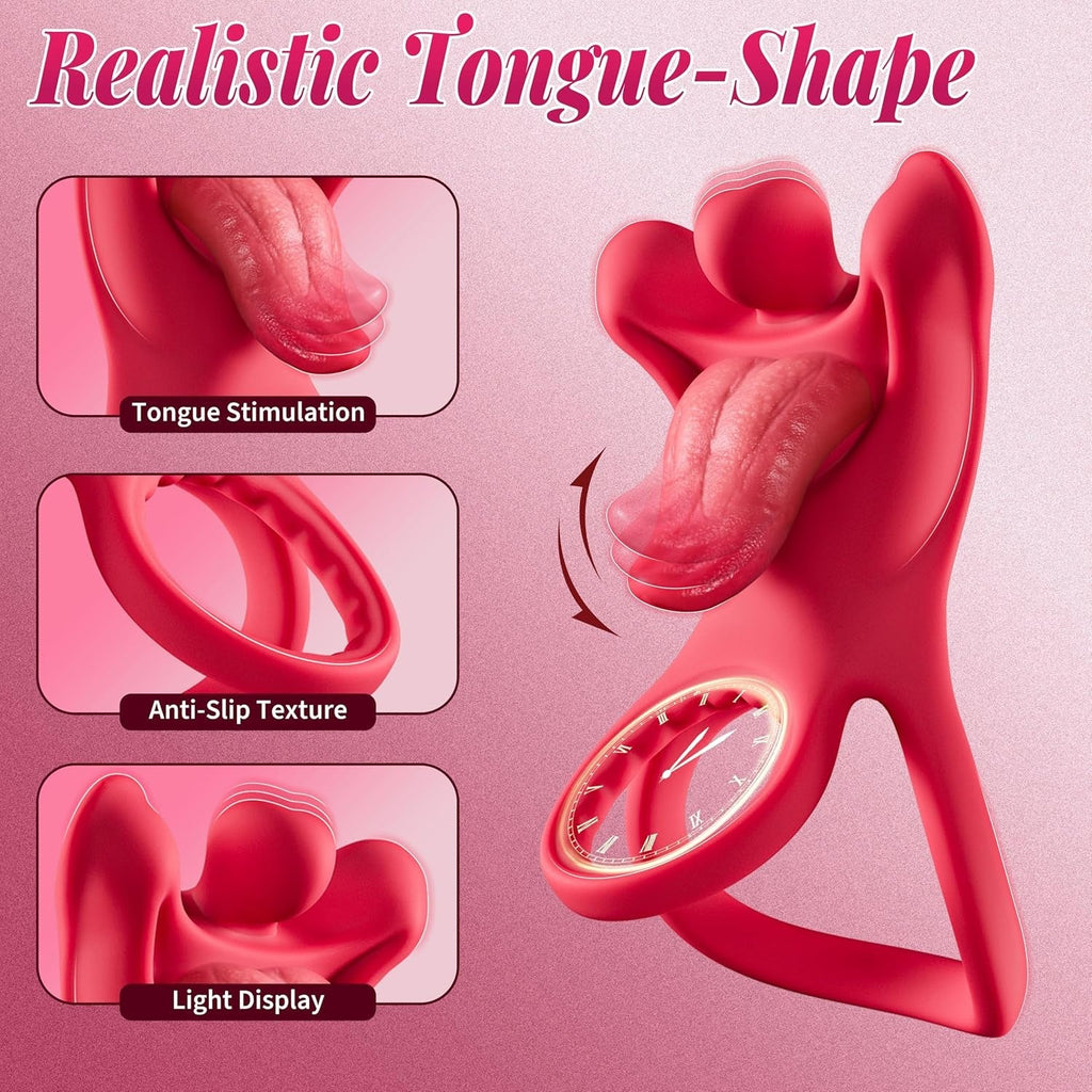 TongueTease Cock Ring with Tongue-Shaped Clit Vibrator