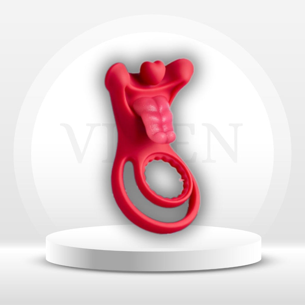 TongueTease Cock Ring with Tongue-Shaped Clit Vibrator