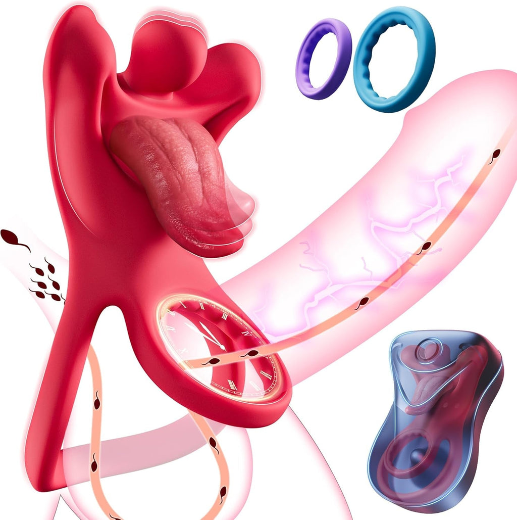 TongueTease Cock Ring with Tongue-Shaped Clit Vibrator