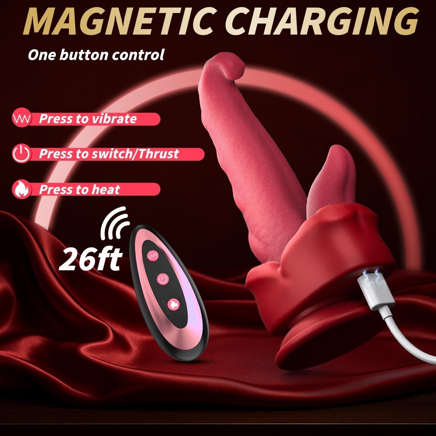 TongueThrust Multi-Stimulation Thrusting Dildo Vibrator
